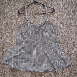 Black and White Plaid Houndstooth Peplum Top, Size 3 ( plus size), Torrid.